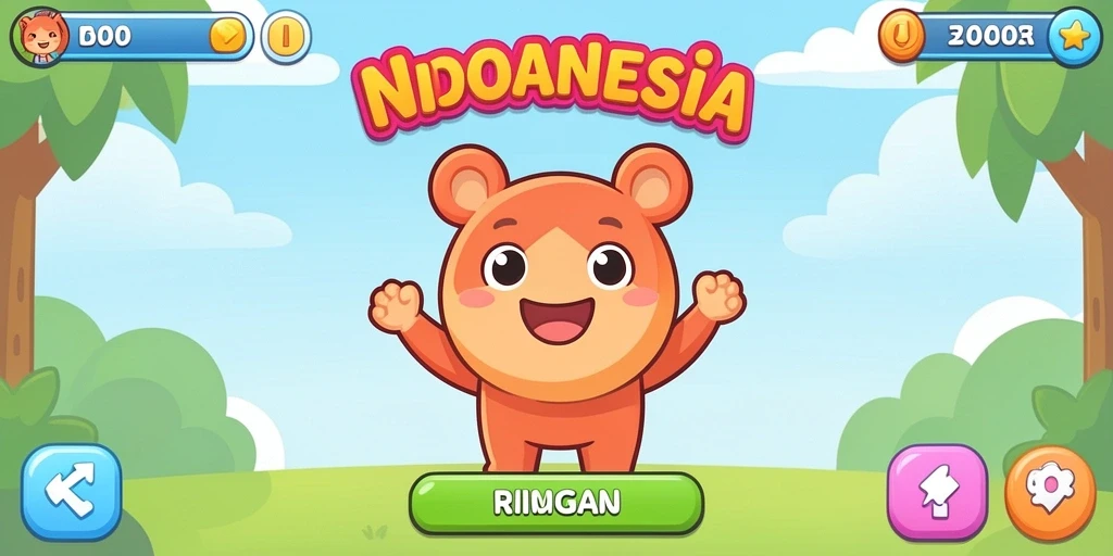 Screenshot menunjukkan antarmuka permainan yang menarik.